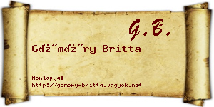 Gömöry Britta névjegykártya